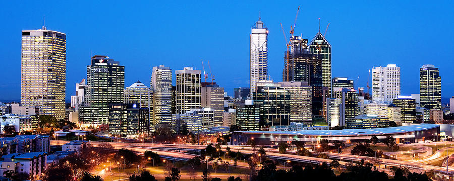 Perth City Night View from Kings Park Photograph by Yew Kwang - Fine ...