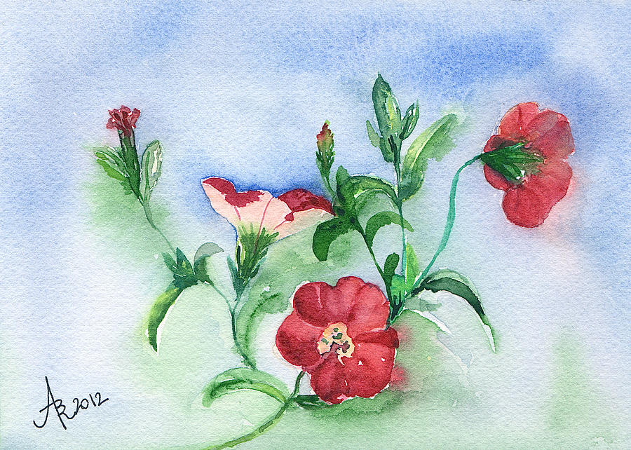 Petunia Painting by Anna Ruzsan