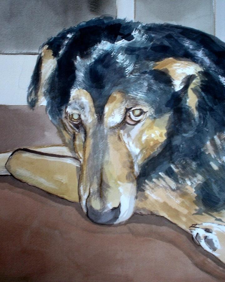Petunia Good Old Dog Painting by Edith Hunsberger