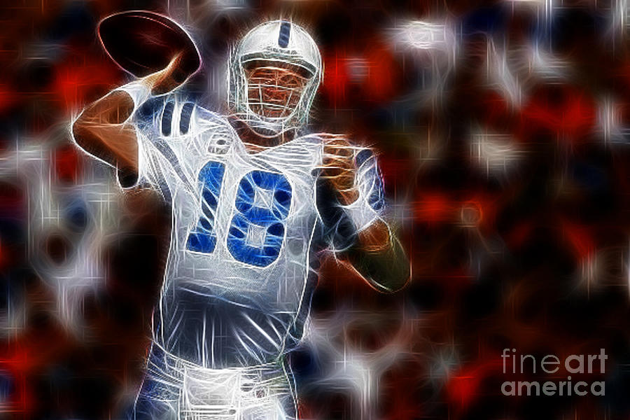 Peyton Manning Denver Broncos Digital Art by Paul Ward
