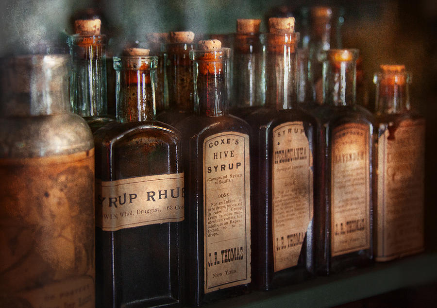 Bottle Photograph - Pharmacy - Syrup Selection  by Mike Savad