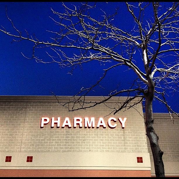 Tree Photograph - #pharmacy #rx #target #night #blue by Zyrus Zarate