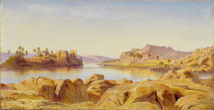 Landscape Painting - Philae - Egypt by Edward Lear