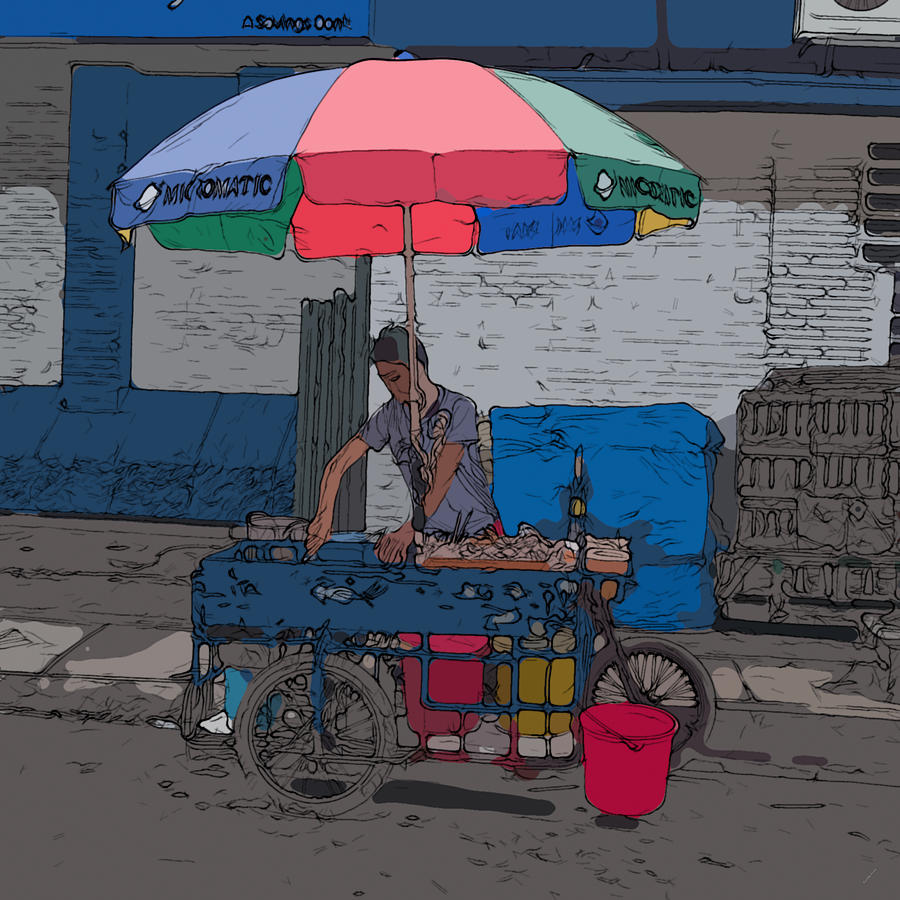 Philippines 705 Street Food Painting by Rolf Bertram