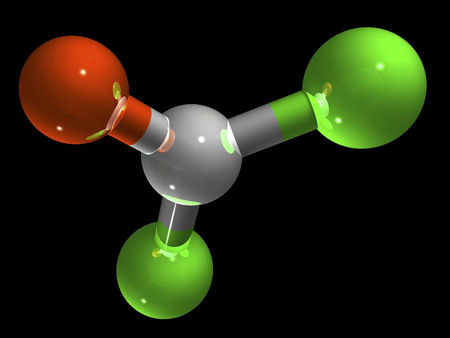 Molecular Photograph - Phosgene Chemical Weapon Molecule by Laguna Design