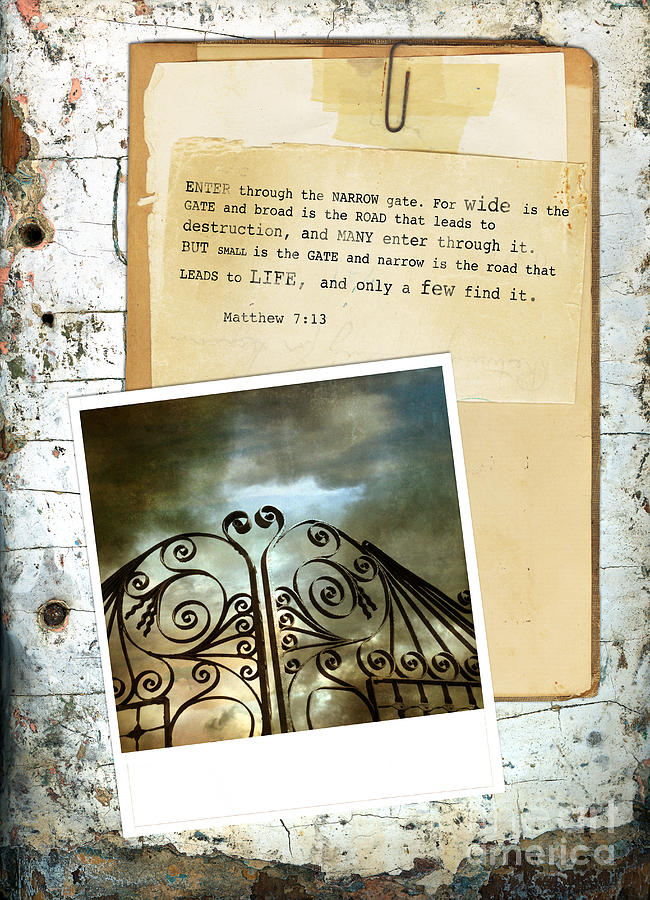 Photo of a Gate with a Bible Verse Photograph by Jill Battaglia