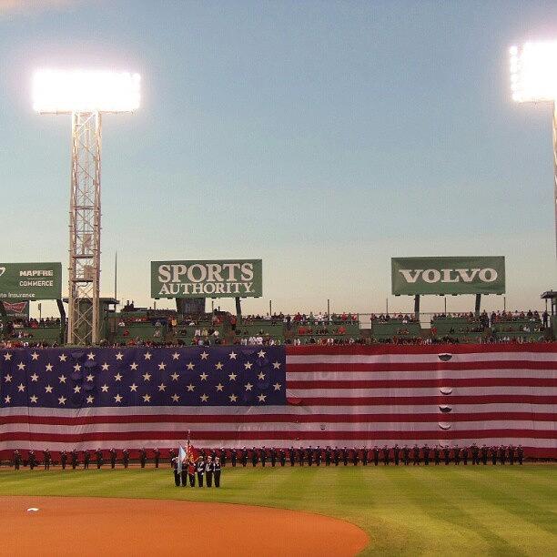 Redsox Photograph - Photo Of The American Flag On The Green by Paul Harvey