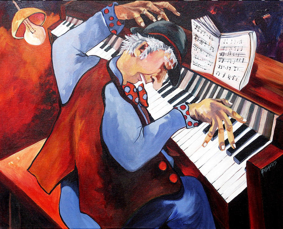 Piano Man Painting by Rae Andrews