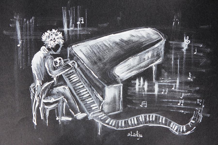 Piano Man Painting by Sladjana Lazarevic