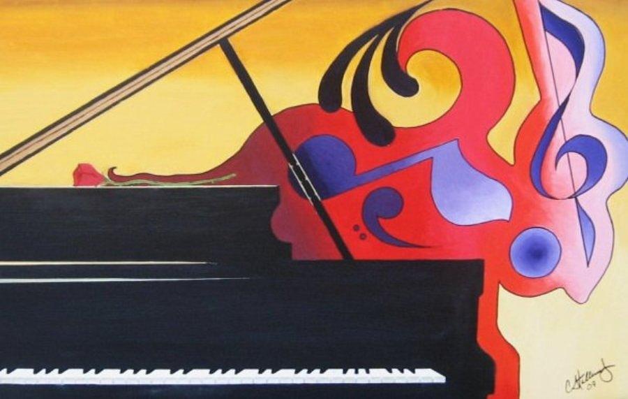Music Painting - Piano Passion 1 by Clyde Stallworth Jr