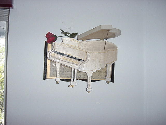 Piano with Book Mixed Media by Val Oconnor