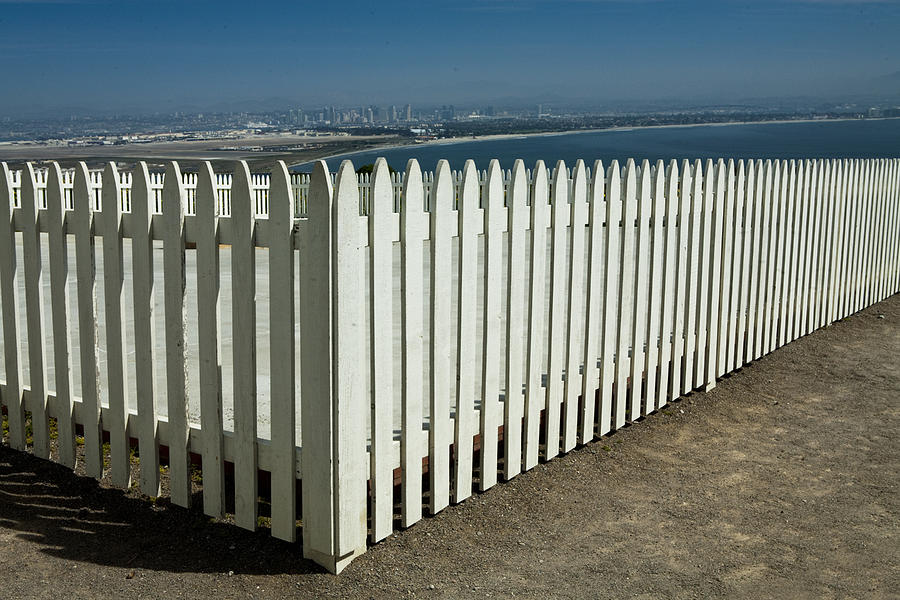 Picket Fence by the Cabrillo National Monument Lighthouse in San Diego Photograph by Randall Nyhof