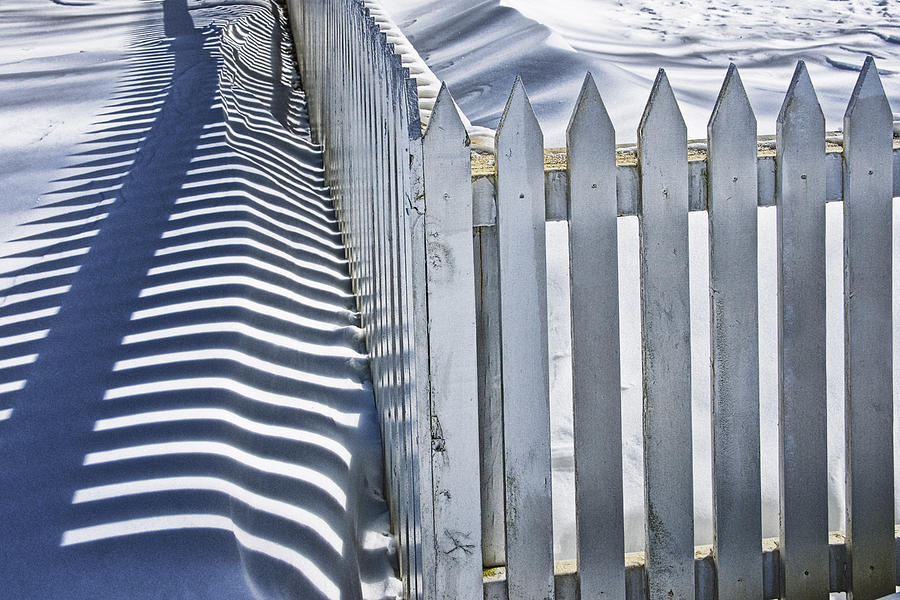 Picket Fence in Winter Photograph by Randall Nyhof