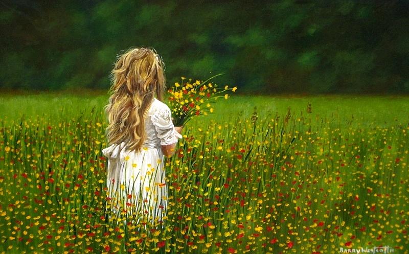 Picking Flowers Painting