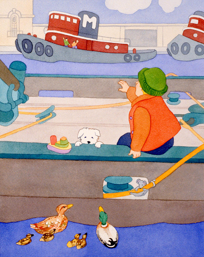 Boat Painting - Picnic at the Pier by Irene Hipps