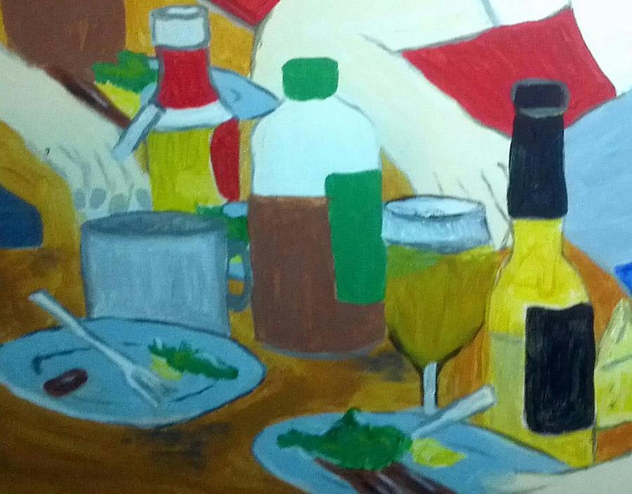 Beer Painting - Picnic by Julie Butterworth