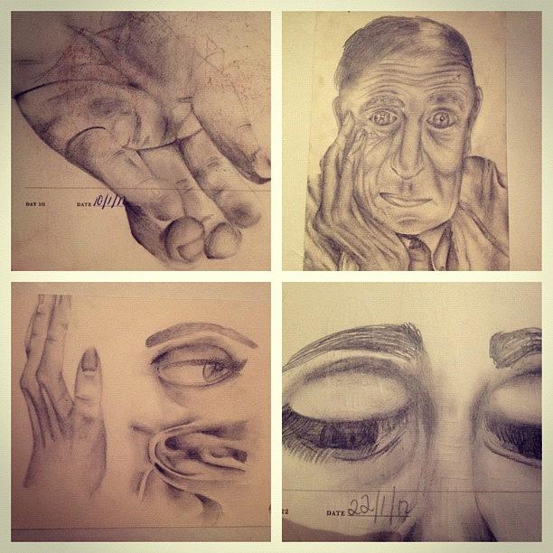 Fabric Photograph - #picstitch #collage #pencil #drawing by Grace Shine
