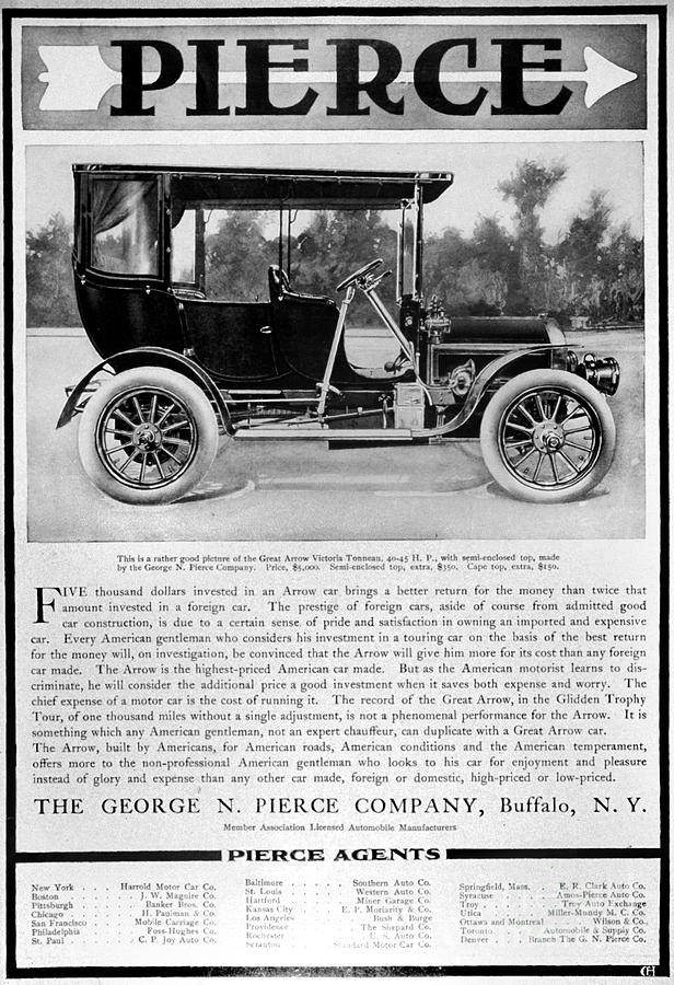Pierce-arrow Auto Ad, 1905 Photograph by Granger