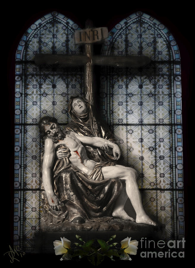 Pieta Digital Art - Pieta Flesh Passion by Rosa Cobos