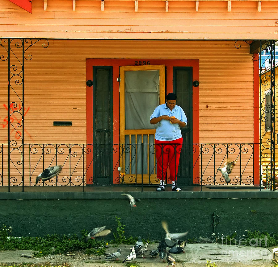 Pigeon Lady of New Orleans Photograph by Kathleen K Parker