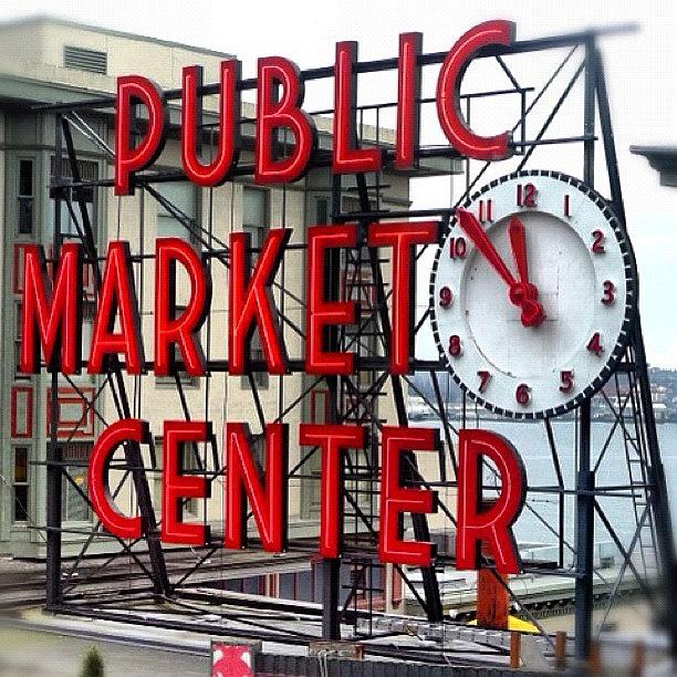 Seattle Photograph - Pike Place Market Clock by T Catonpremise