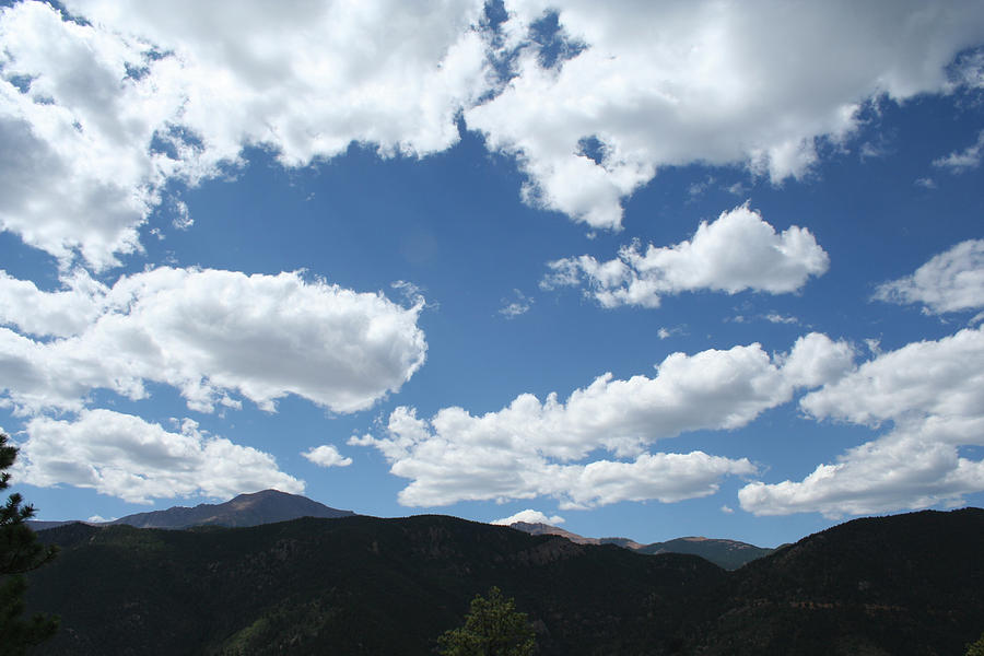 Pikes Peak with Clouds Photograph by Ric Bascobert