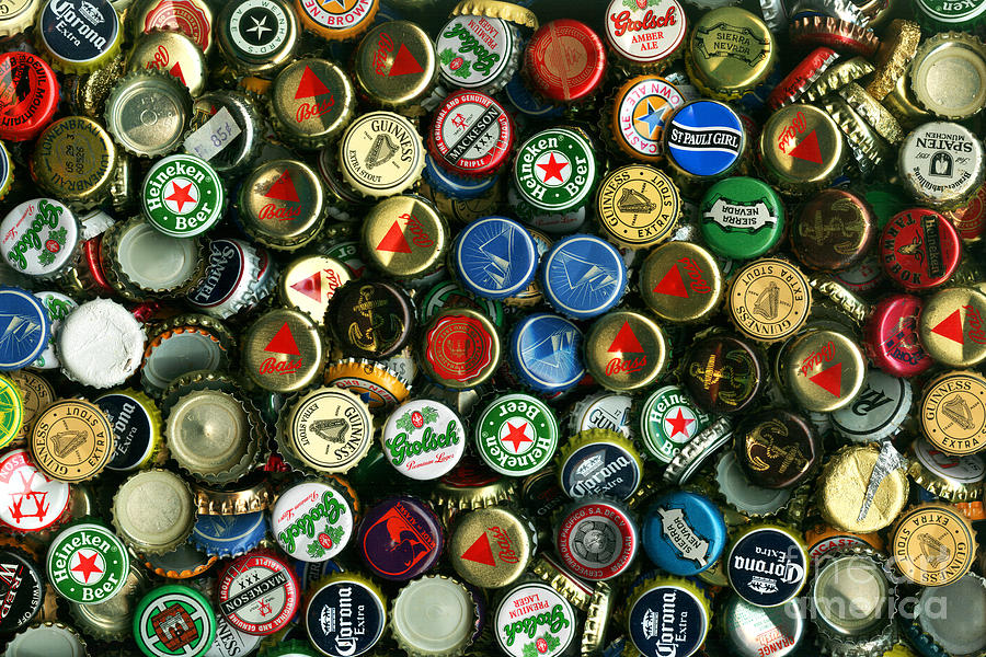 Pile of Beer Bottle Caps . 8 to 12 Proportion Photograph by Wingsdomain Art and Photography