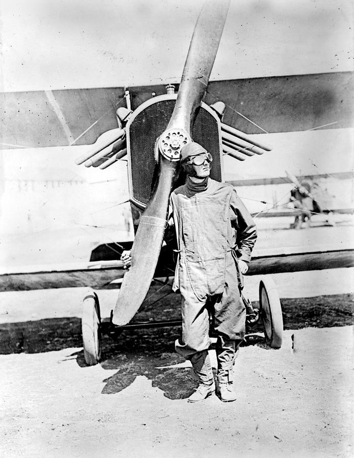 Goggle Photograph - Pilot Standing In Front Of U.s. Army by Everett