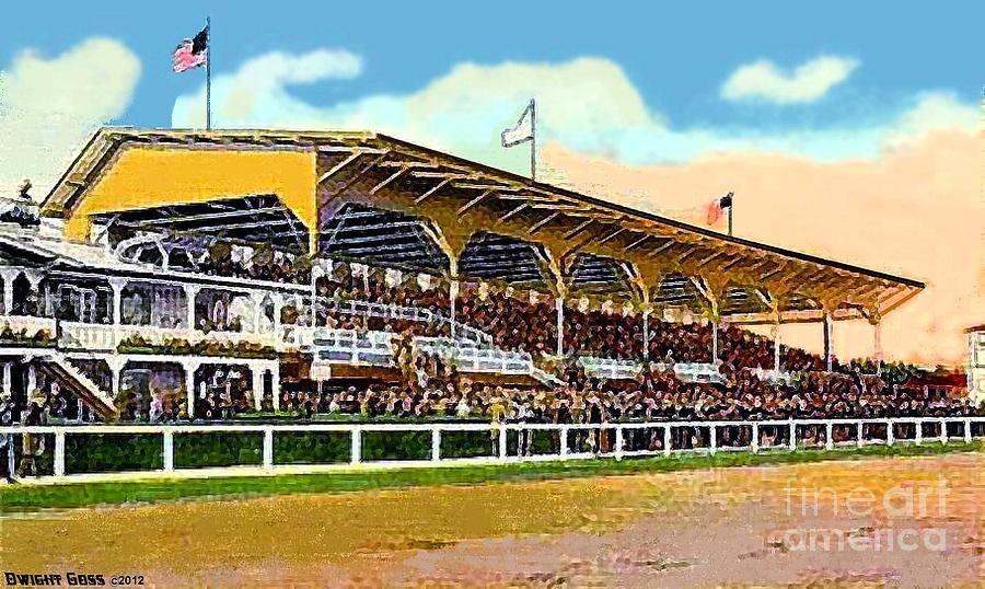 Pimlico Racetrack Grandstand In Baltimore Md Painting by Dwight Goss