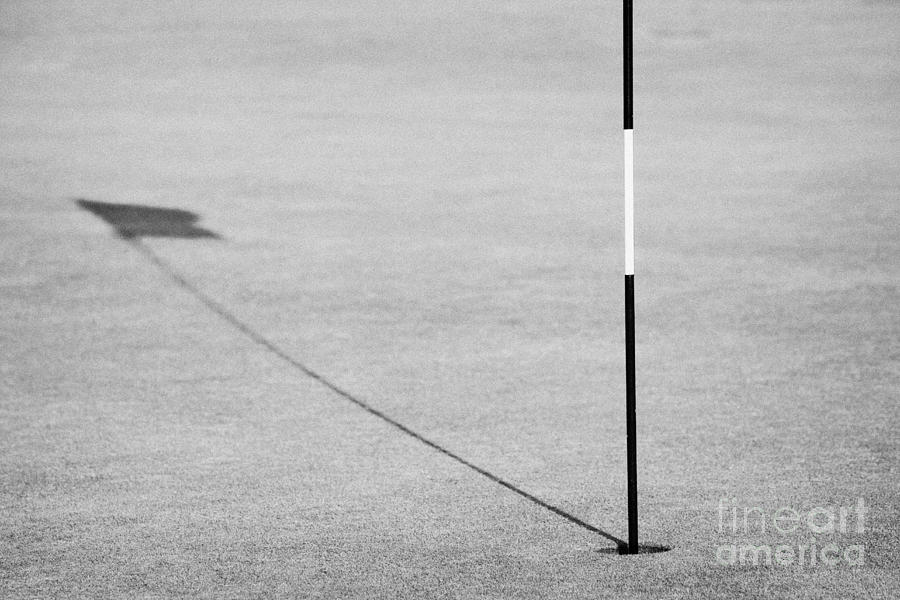 Golf Photograph - Pin And Hole On Green At Irish Golf Course by Joe Fox