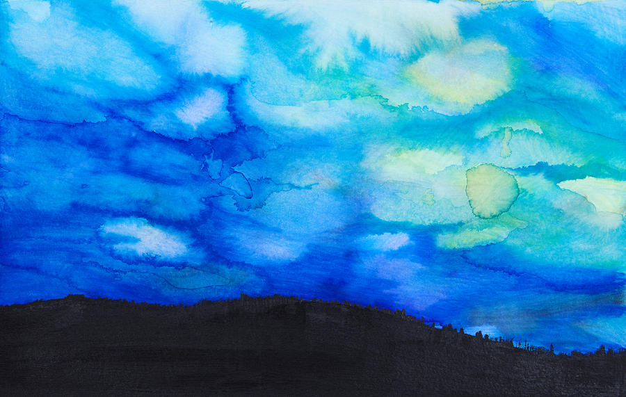 Pine Silhouette Painting by Tara Thelen