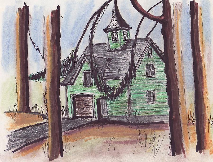 Pine Street Barn Drawing by Paul Meinerth