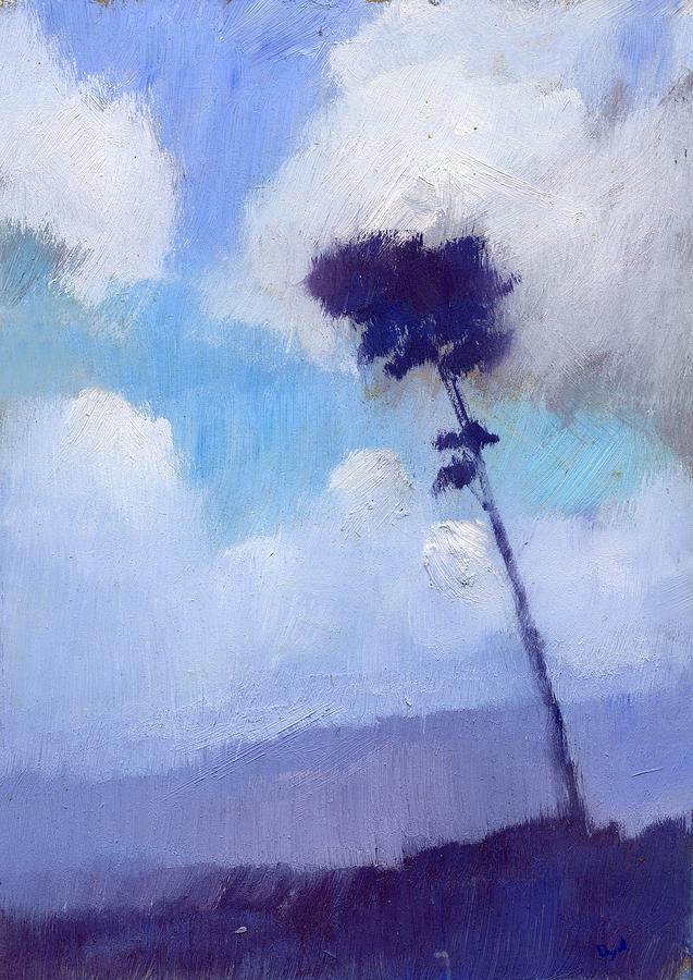 Tree Painting - Pine tree against the Morning Sky by Alan Daysh