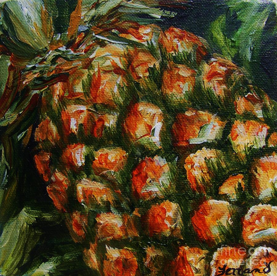 Pineapple Painting by Karen  Ferrand Carroll