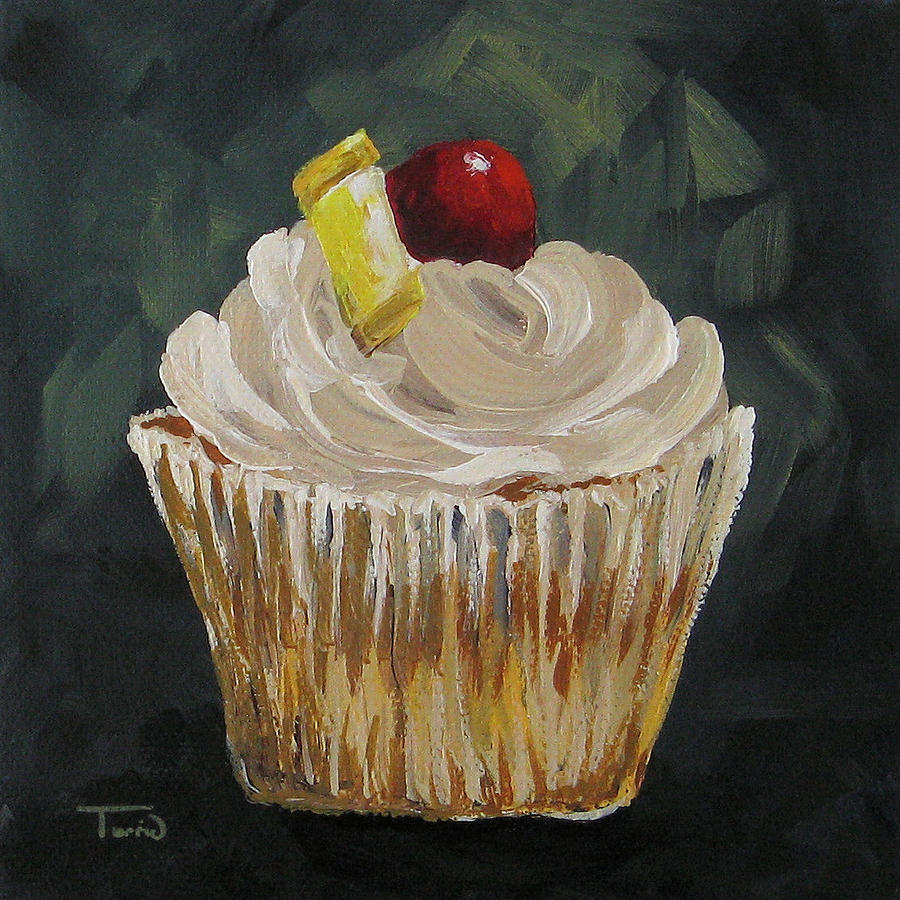 Pineapple Upside Down Cupcake Painting by Torrie Smiley