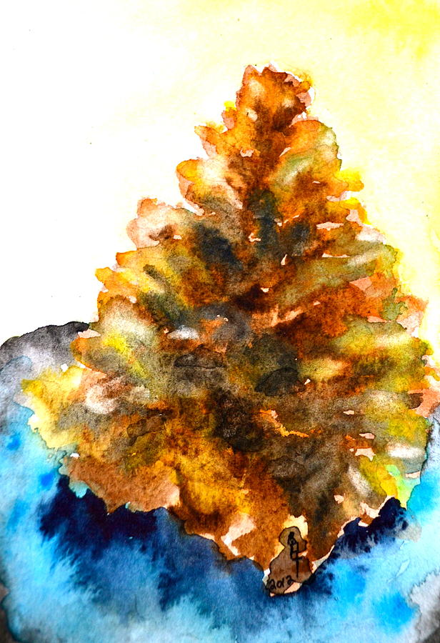 Pinecone Backlit Painting by Beverley Harper Tinsley