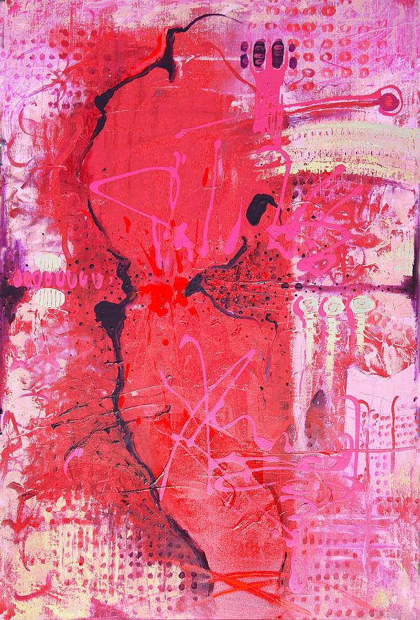 Pink Abstract Painting by Lolita Bronzini