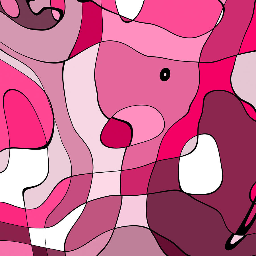 Pink And White Abstract Digital Art