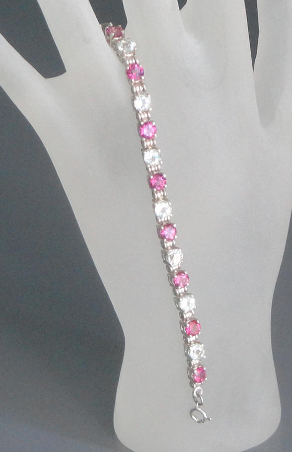 Robin Jewelry - Pink and White Topaz Bracelet by Robin Copper
