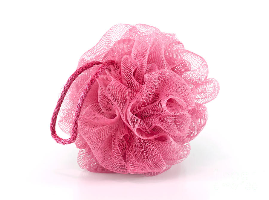 Rope Photograph - Pink bath puff by Blink Images