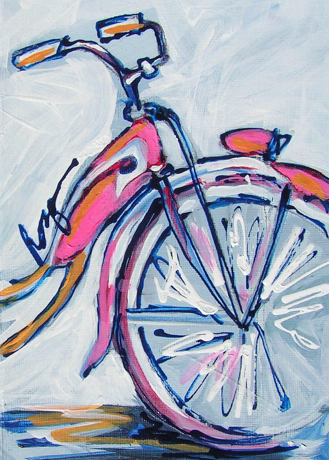 Pink Boomer Bike Painting by Judy  Rogan