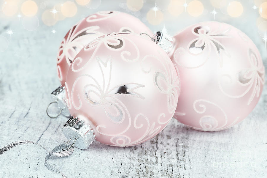 Pink Christmas Ornaments Photograph by Stephanie Frey
