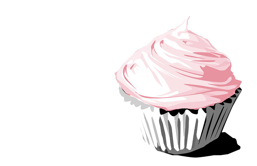 Cupcake Digital Art - Pink cupcake by Jay Reed