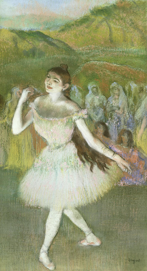 Edgar Degas Pastel - Pink Dancer  by Edgar Degas