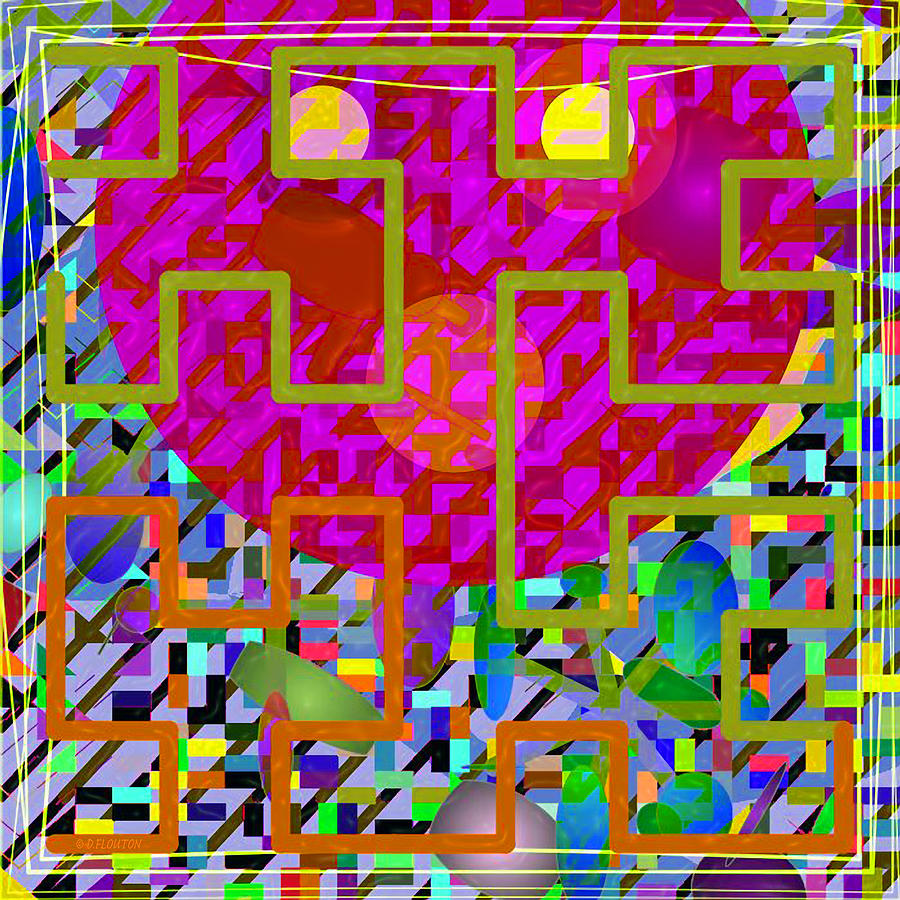 Magenta Face Maze Digital Art by Dee Flouton