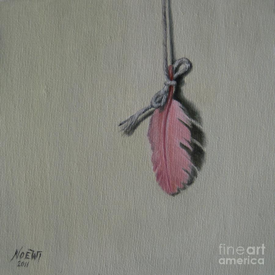 Pink Feather Painting by Jindra Noewi