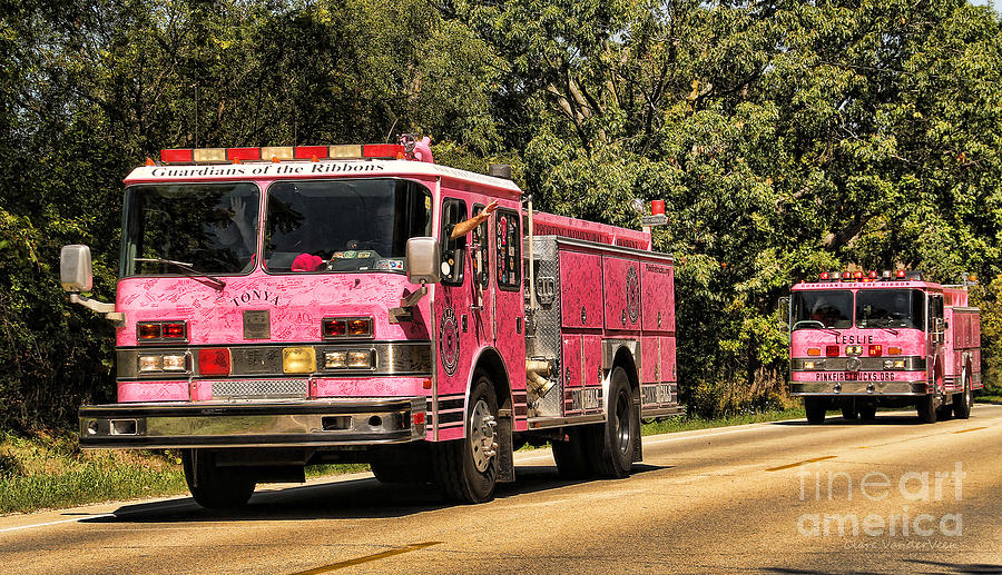 Pink Fire Trucks Photograph by Clare VanderVeen