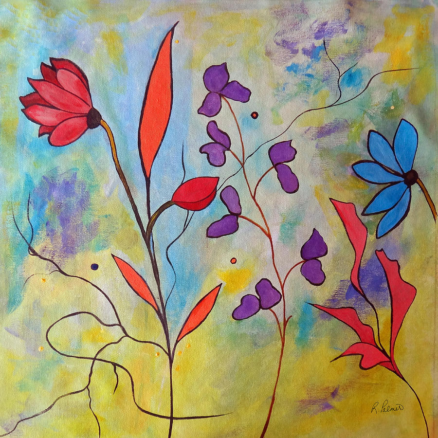 Pink Floral II Painting by Ruth Palmer