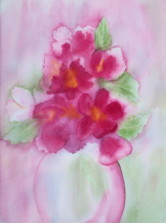 Pink Flowers Painting by Elise Boam