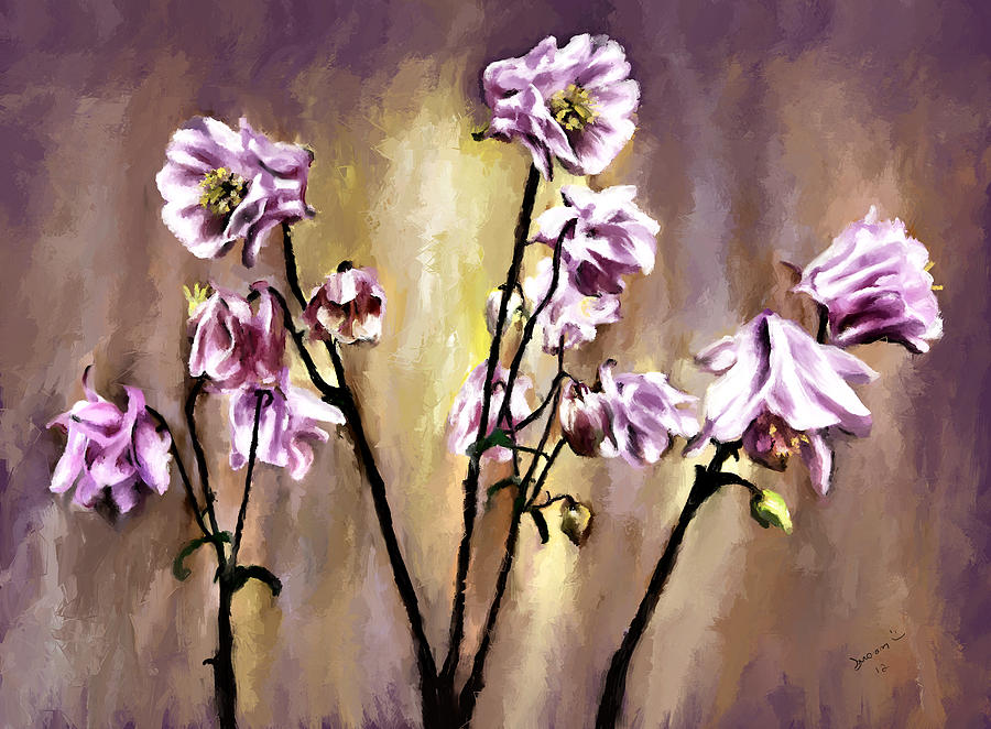 Pink Flowers Painting by Susan Kinney